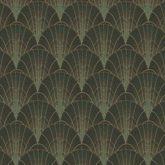 Papier peint Scalloped Pearls Black/Gold York Wallcoverings