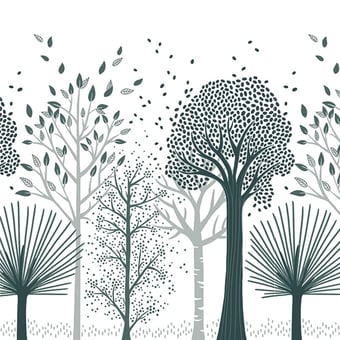 Carta da parati murale Arbres bleus Bleu Lilipinso