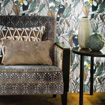 Velours Felis Carmin/Marine Casamance