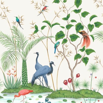 Papel pintado mural panorámico Mirage Ivory Osborne and Little