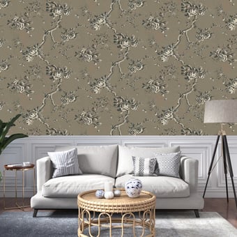 Papel pintado Ashfield Floral Etched black Ralph Lauren