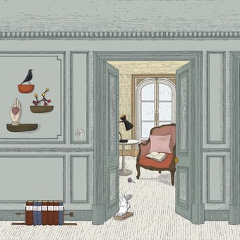 Papel pintado mural panorámico Curious Colour 180x280 cm - 3 tiras - S Bien Fait