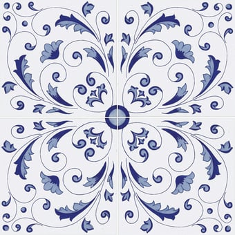 Baldosa Crestarella Bianco, Blu, Azzurro Francesco De Maio