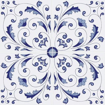 Piastrella Crestarella Bianco, Blu, Azzurro Francesco De Maio