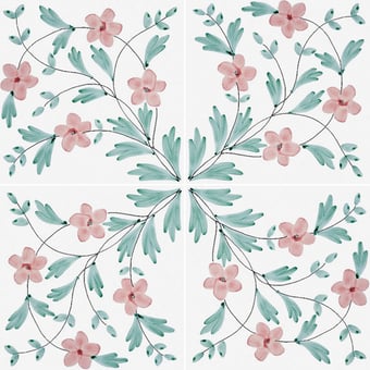 Baldosa Scilla Bianco, Rosa, Verde Francesco De Maio
