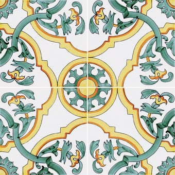Piastrella Venere Bianco, Arancio, Giallo, Verde Francesco De Maio