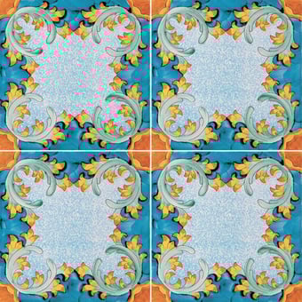 Bagnara tile Arancio, Giallo, Turchese Francesco De Maio