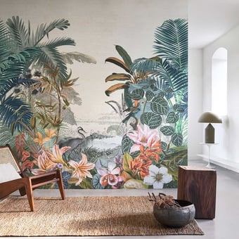 Papel pintado mural panorámico Paraiba Flamant Rose Casamance
