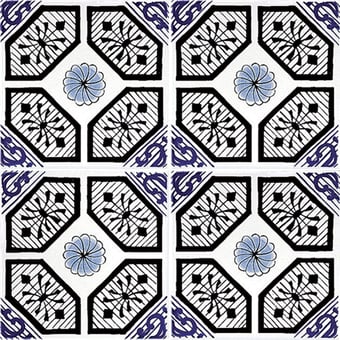 Baldosa Antica Napoli Bianco, Azzurro, Blu, Nero Francesco De Maio