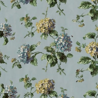 Hortensia Fabric Sky-Blue House of Hackney
