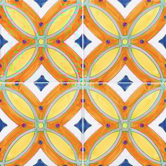 Baldosa Tebe Arancio Blu Giallo Verde Ramina Francesco De Maio