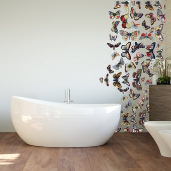 Papel pintado mural panorámico Envol de Papillons 200x300 cm - 3 tiras Maison Images d'Epinal