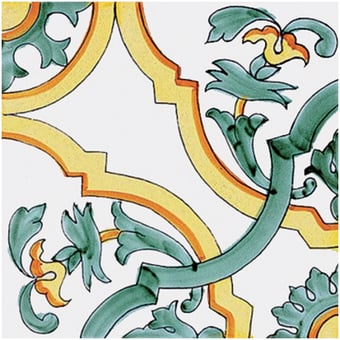 Piastrella Venere Bianco, Arancio, Giallo, Verde Francesco De Maio