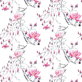 Papel pintado mural panorámico Madame Butterfly Peony Designers Guild