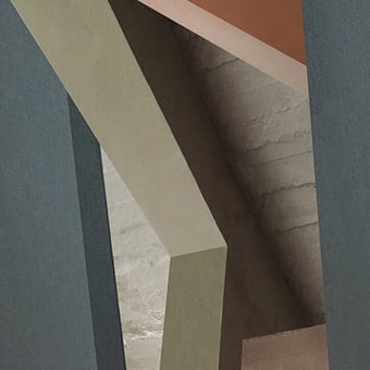 Architectural Color Block Panel Bleu Pétrole Wall&decò