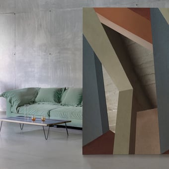 Architectural Color Block Panel Bleu Pétrole Wall&decò