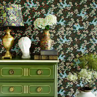 Chinoise Panel Blue. Green. Red. Turquoise Mindthegap