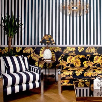 Mono Stripe Panel Off-Black / Oyster House of Hackney