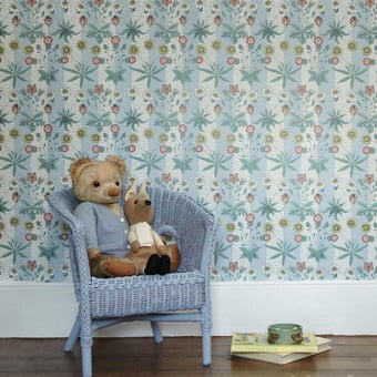 Daisy Stripe Panel Ether Blue House of Hackney
