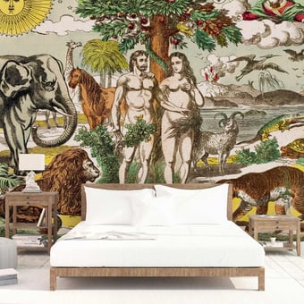 Papel pintado mural panorámico Jardin d'Eden 351x316cm Maison Images d'Epinal