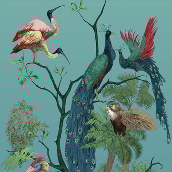 Carta da parati murale Paon Droit Sépia Edmond Petit