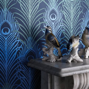 Papier peint Peacock Night Blue Matthew Williamson