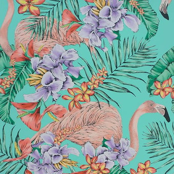 Papier peint Flamingo Club Jade/Lavender/Coral Matthew Williamson