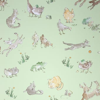 Papel pintado Quentin's Menagerie Turquoise Osborne and Little
