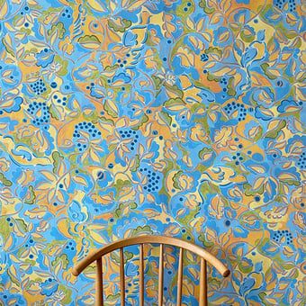 Carta da parati Harmonie d'Eté Blue Claire de Quénetain