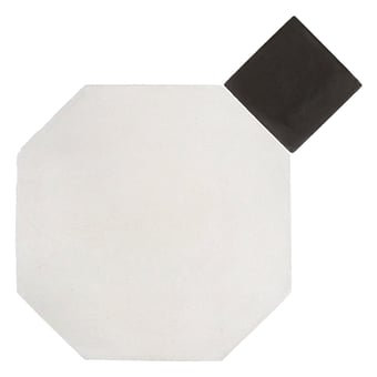 Baldosa hidráulica Duos Cabochons Neige, Ardoise Carodeco