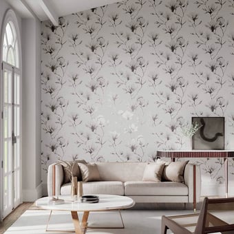 Lotus Wallpaper Ivory/Gilver Harlequin