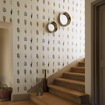 Limosa Wallpaper Indigo/Mustard/Stone Harlequin