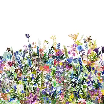 Papel pintado mural panorámico May Meadow Multicolore Rebel Walls