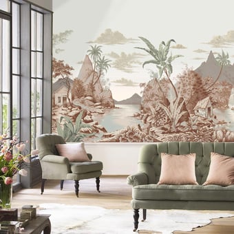Papel pintado mural panorámico Les Antilles Polychrome Le Grand Siècle