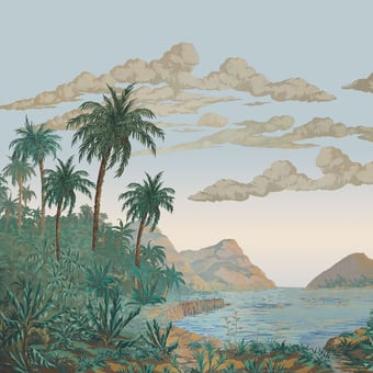Papel pintado mural panorámico Palmier Impérial Naturel Le Grand Siècle
