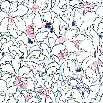 They Fly Away Fabric Nature Claire de Quénetain