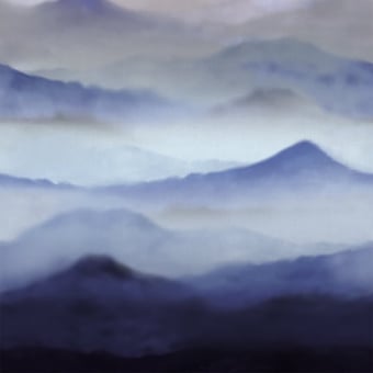 Mountain Blue Panel Silver JV Italian Living