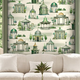 Follies Wallpaper Ebony Mulberry