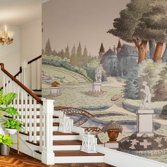 Carta da parati murale Parc du Château 398x300 cm - 6 lés Maison Images d'Epinal