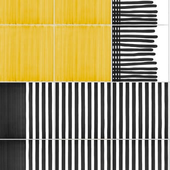 Ceramic Tiles Carpet Double Rayé Giallo Francesco De Maio