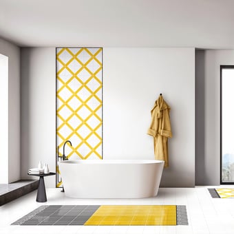 Tapis Carreaux Ceramique Carpet Bicolore 1 Giallo Francesco De Maio