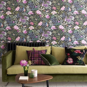 Papel pintado Porcelana de Chine Fuchsia Designers Guild