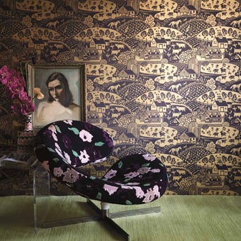 Papel pintado Gable Or/Prune Farrow and Ball