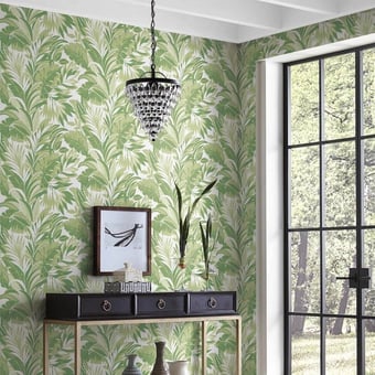 Palm Silhouette Wallpaper Green York Wallcoverings