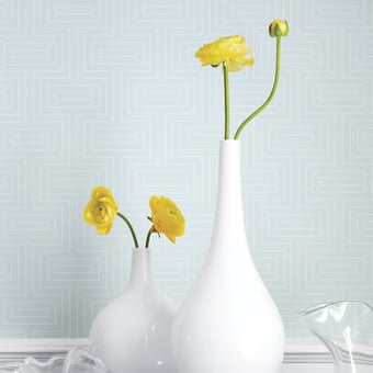 Papel pintado Broadway Metallic Silver/White Thibaut