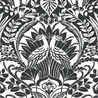 Egret Damask Wallpaper Taupe York Wallcoverings