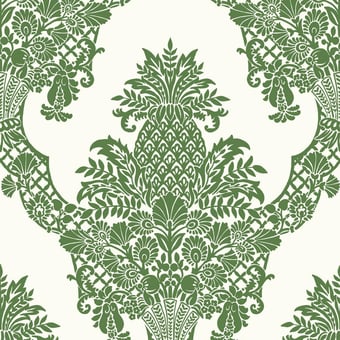 Pineapple Plantation Damask Wallpaper Gold York Wallcoverings