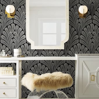 Shell Damask Wallpaper Blue York Wallcoverings