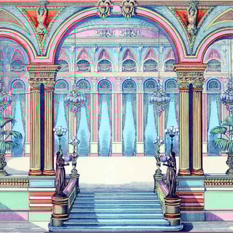 Carta da parati murale Nouvel Opéra 433x300 cm - 6 lés Maison Images d'Epinal