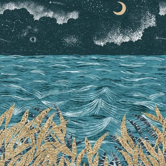 Papel pintado mural panorámico Callisto Marine Doré Casamance